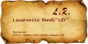 Lazarovits Renátó névjegykártya