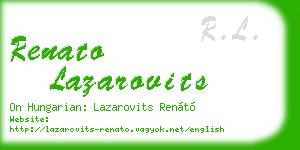 renato lazarovits business card